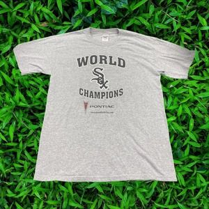 00s White Sox World Champions World Series MLB Gildan Heavy Grey Cotton Tee L